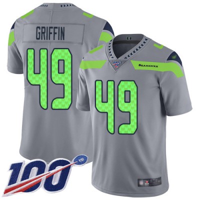 Nike Seattle Seahawks #49 Shaquem Griffin Gray Men's Stitched NFL Limited Inverted Legend 100th Season Jersey Men's